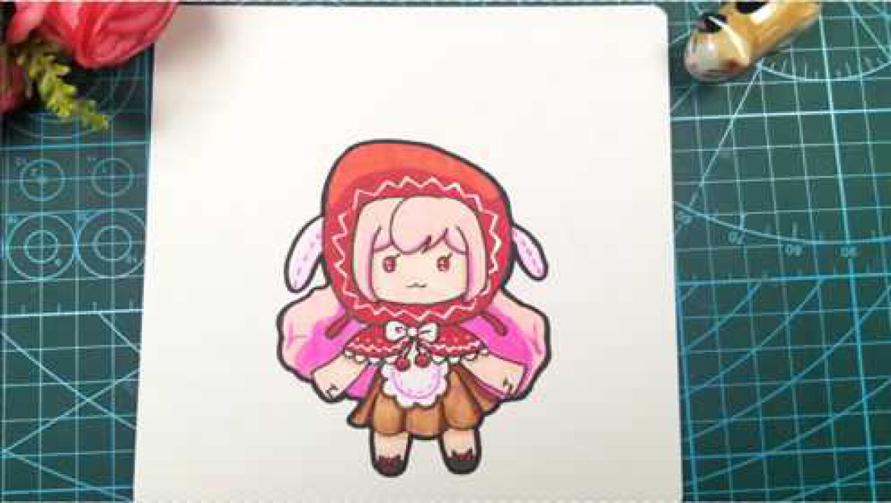 迷你世界又来一个童话皮肤今天就画这个可爱小红帽一起画吧