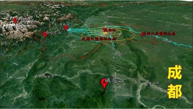 成都为什么能成为千万人口都市?平原沃野巴适之城,三维地图看成都