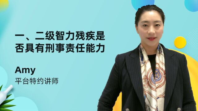 一、二级智力残疾是否具有刑事责任能力