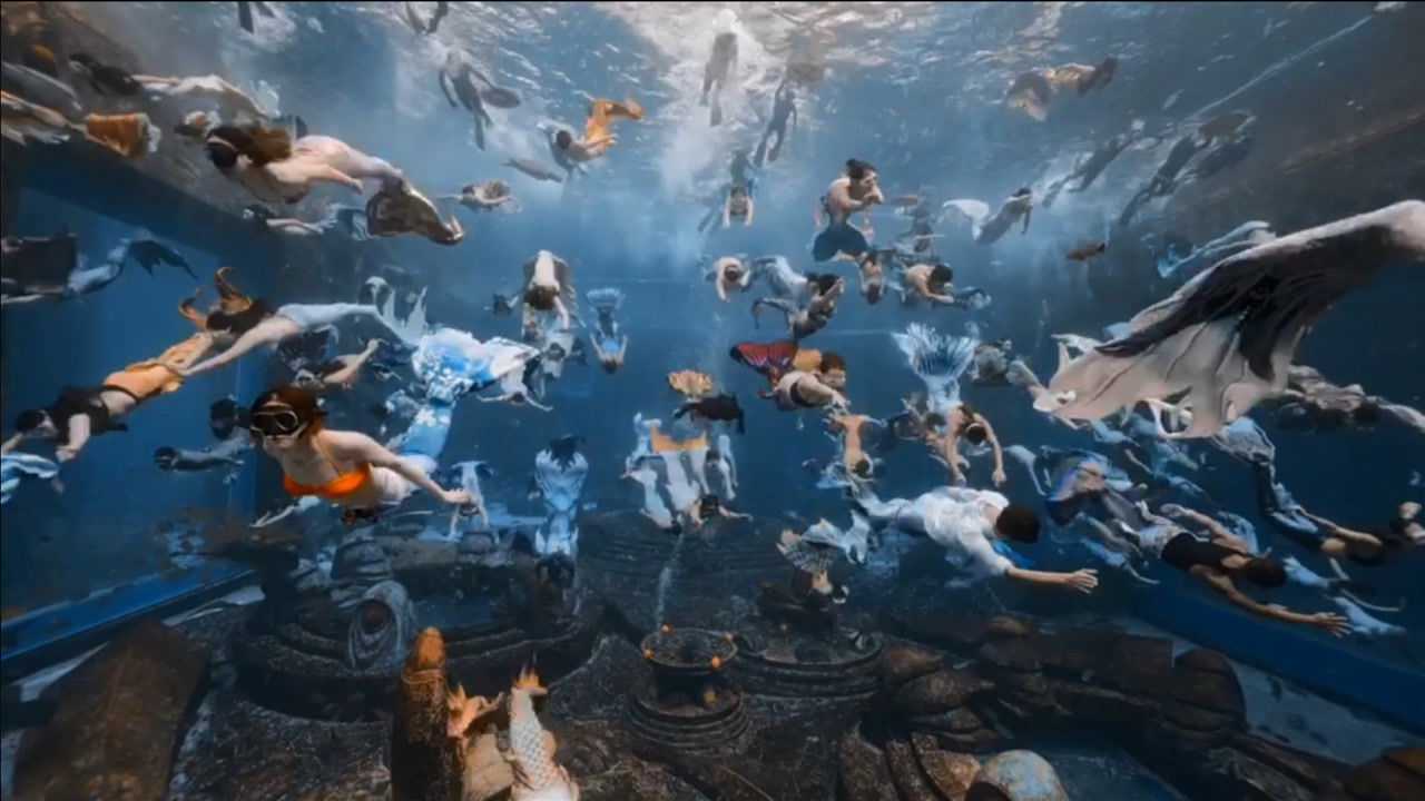 又一吉尼斯纪录诞生110条美人鱼水中共舞宣传环保