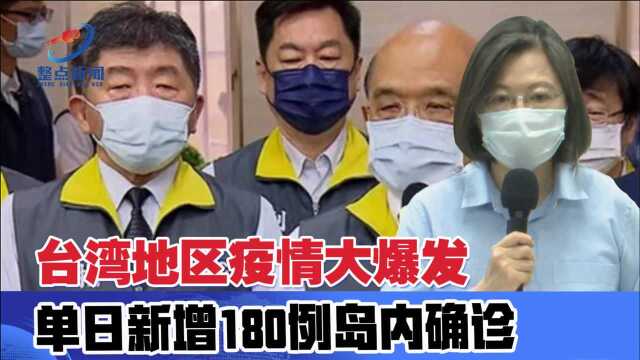 台湾地区疫情大爆发!单日新增180例岛内确诊,蔡英文安危引发关注