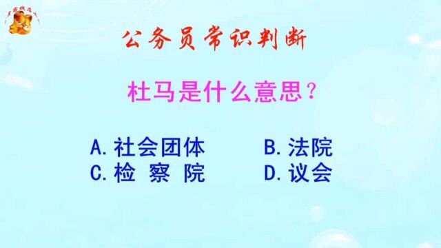 公务员常识判断,杜马是什么意思?长见识啦