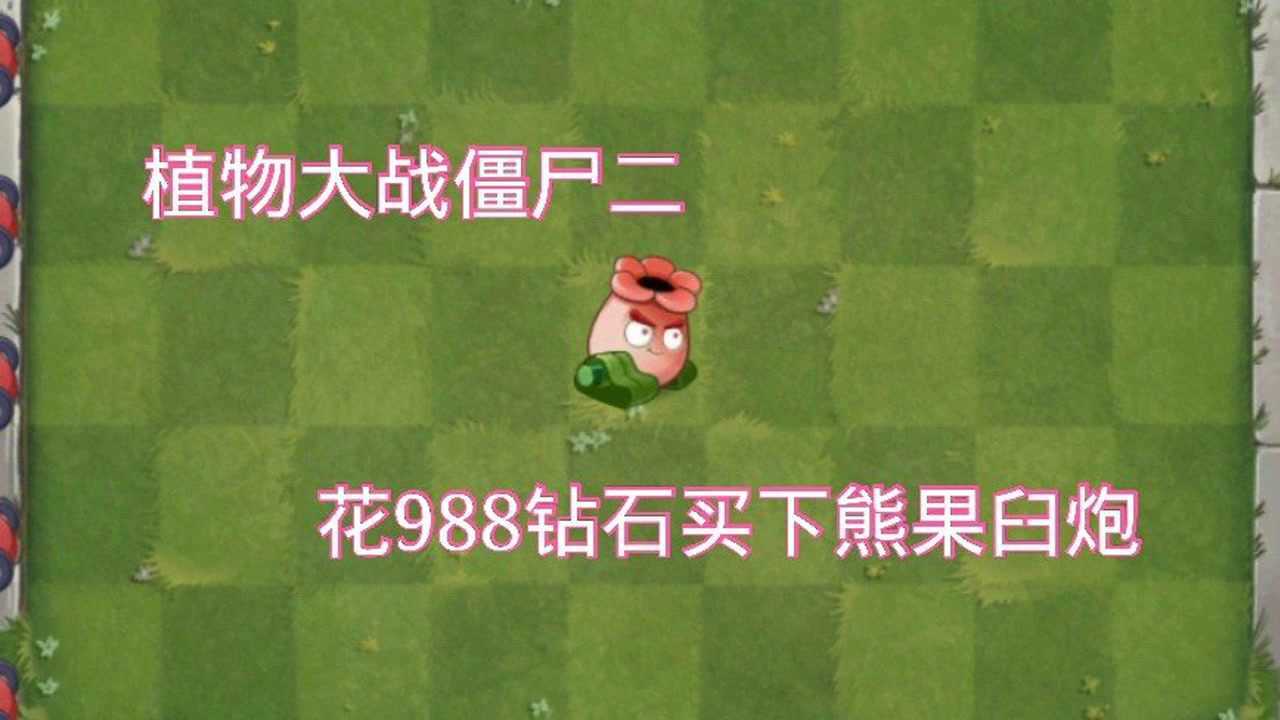 植物大战僵尸2花988钻石买下无尽神器熊果臼炮