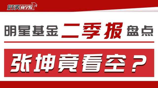 明星基金二季报大盘点,张坤、刘格菘、萧楠、焦巍、黄兴亮