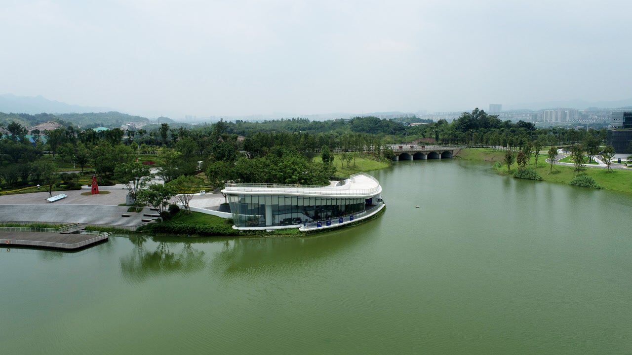 明月湖,两江新区"颜值担当"!邀阳光作伴,约清风同行,看水光潋滟!