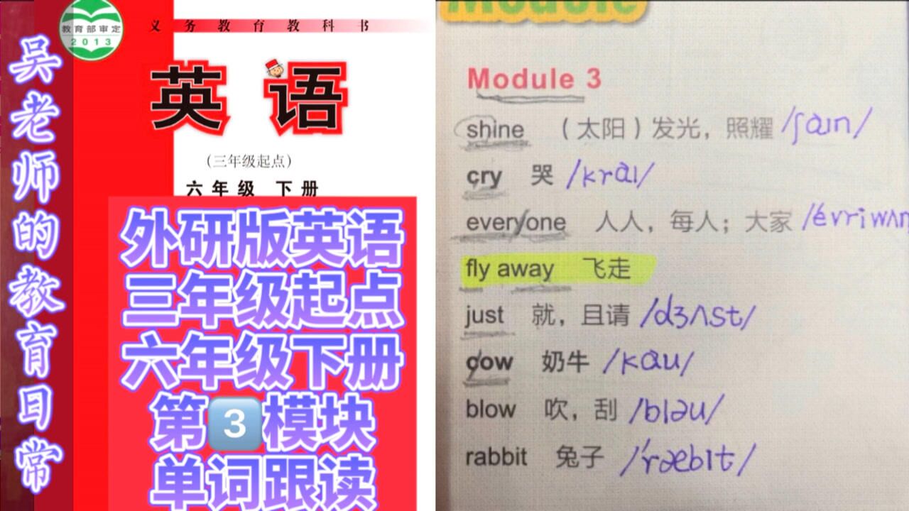 六年级英语下册（外研版三起点）第3模块同步单词跟读_高清