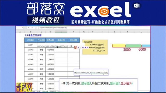 excel区间判断技巧视频:if函数公式多区间判断顺序