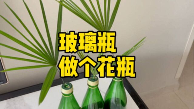 喝剩的玻璃瓶饮料不要扔,随手一改就变成漂亮花瓶,摆在家里插花