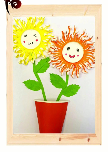 重阳节用纸杯给爷爷奶奶做一个手工画