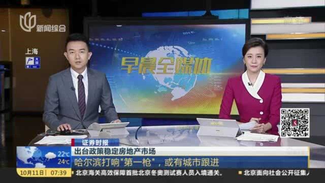 出台政策稳定房地产市场:哈尔滨打响“第一枪”,或有城市跟进