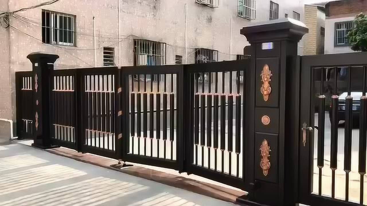 深圳欢乐海岸悬浮折叠门案例 铝艺无轨道折叠门 庭院折叠门厂家 海