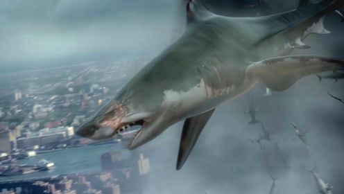 鲨鱼群借助龙卷风上天，一场鲨鱼风暴来袭，市民能否渡过难关？