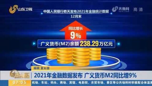 2021年金融数据发布!广义货币M2余额238.29万亿,同比增长9%