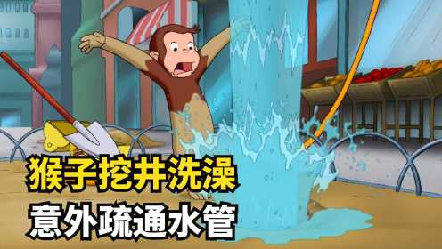 猴子想挖井水洗澡，阴差阳错疏通城市管道，被人们纷纷夸赞