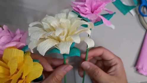 《花团锦簇》叠绕纸花制作过程