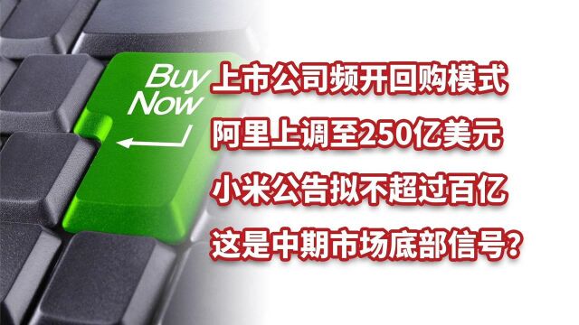 上市公司频开回购模式,阿里上调至250亿美元,小米拟不超过百亿