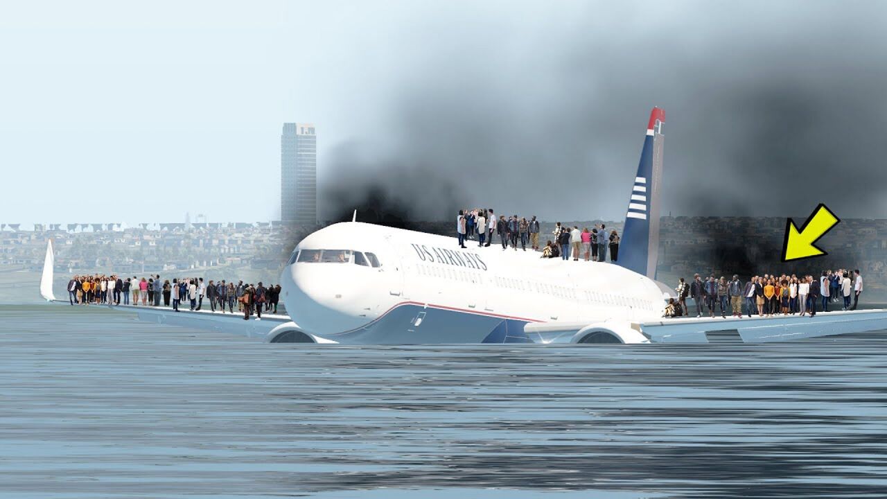 如果飞机迫降在海上,伤亡率会有所降低吗?这是模拟的画面