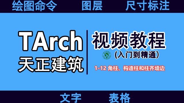 天正建筑设计入门速成教程:112 角柱、构造柱和柱齐墙边