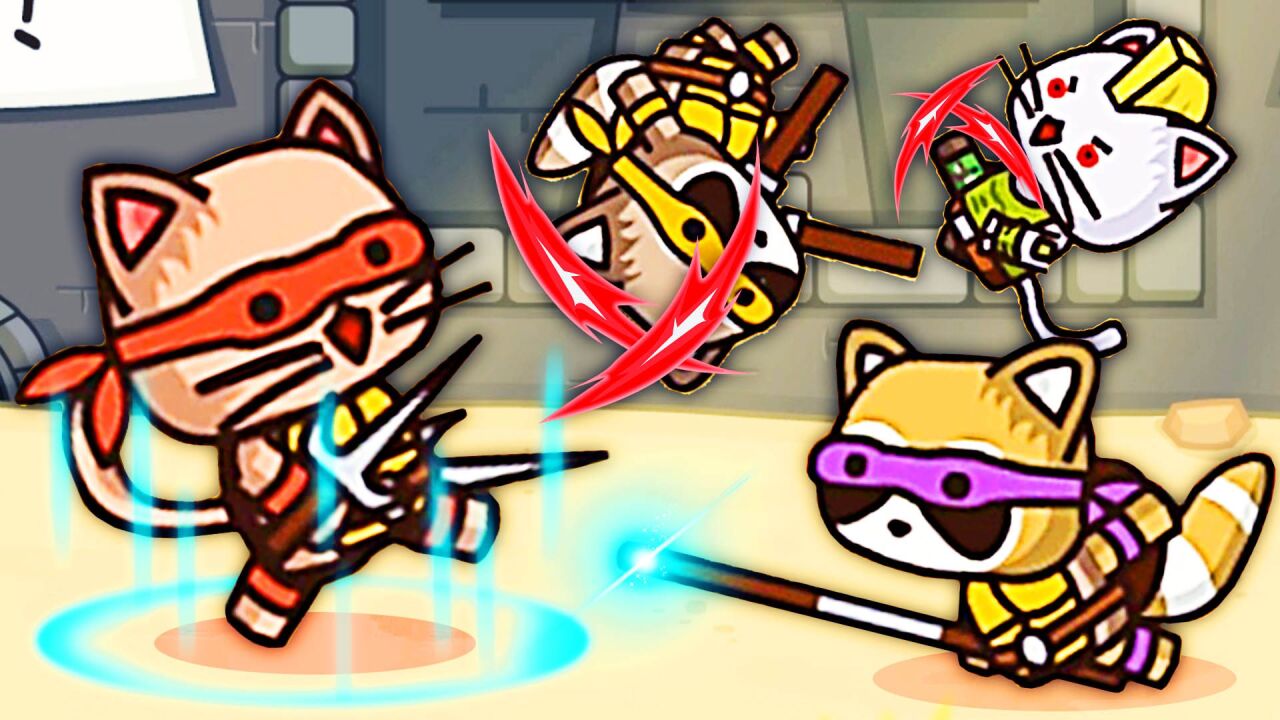 小猫突击队 参加武林大会,师傅被几根浣熊干脆面干趴 桃子精解说