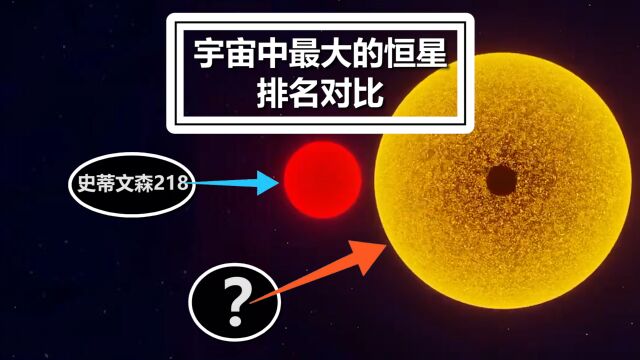 宇宙中最大的恒星排名对比