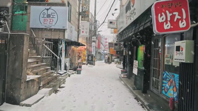 城市街道下雪雪景视频素材 (7)