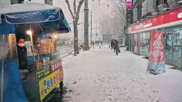 城市街道下雪雪景视频素材 (78)