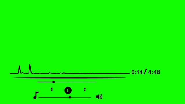 音频波形黑色绿幕素材