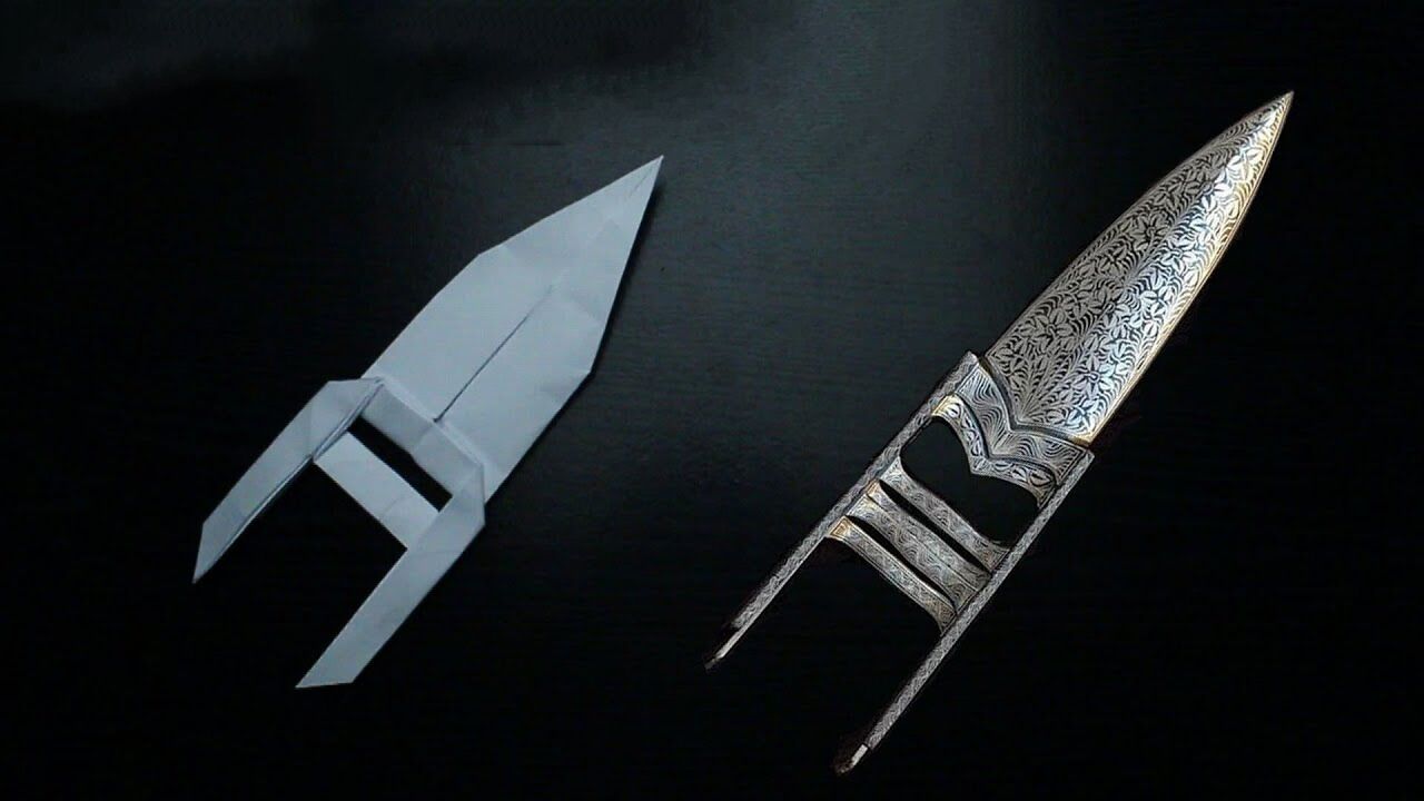 教你折纸拳剑,这样的折纸武器很少见!