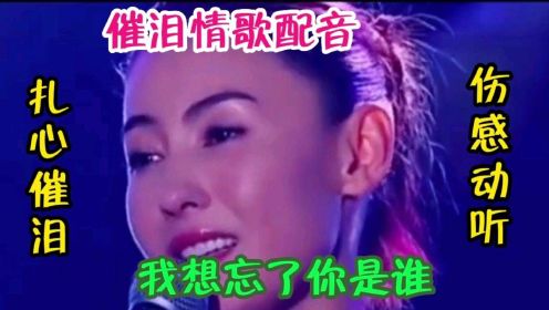 伤感情歌配音《我想忘了你是谁》旋律凄美伤感，歌声深情入心，好听至极。