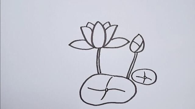 简单画荷花
