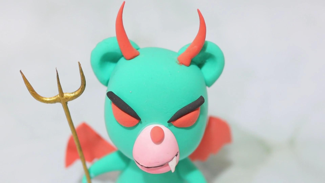 超轻粘土恶魔熊diy,坚强,新手向过程
