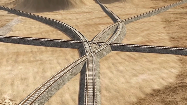 这样复杂的交叉轨道火车该何去何从