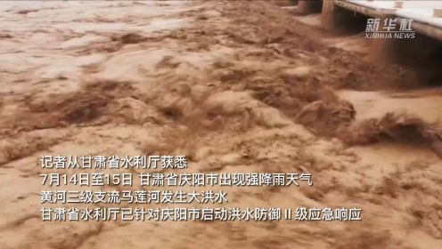 黄河三级支流马莲河发生大洪水