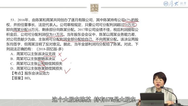 第1章 公司法(下)2022年厚大法考商经法真题破译鄢梦萱 