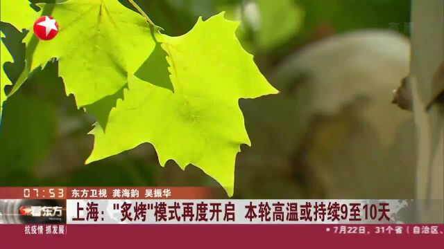 上海:“炙烤”模式再度开启 本轮高温或持续9至10天