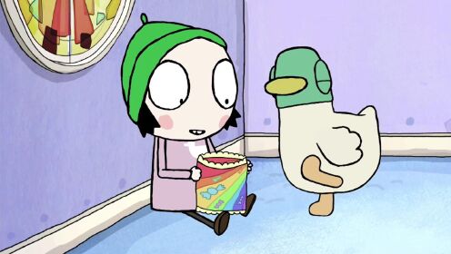 莎拉与乖乖鸭动画系列:莎拉与乖乖鸭,彩虹爷爷有没有吃到糖果呢?