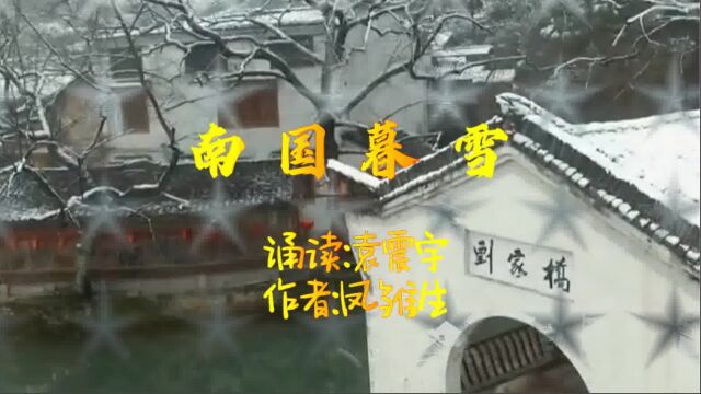 《南国暮雪》朗诵:袁震宇 作者:凤雏生