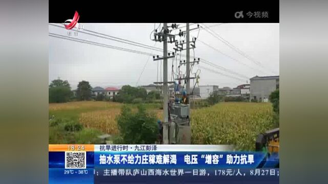 【抗旱进行时】九江彭泽:抽水泵不给力庄稼难解渴 电压“增容”助力抗旱