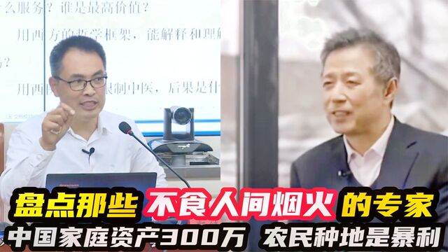 盘点不食人间烟火的专家,中国家庭资产300万,农民种地是暴利