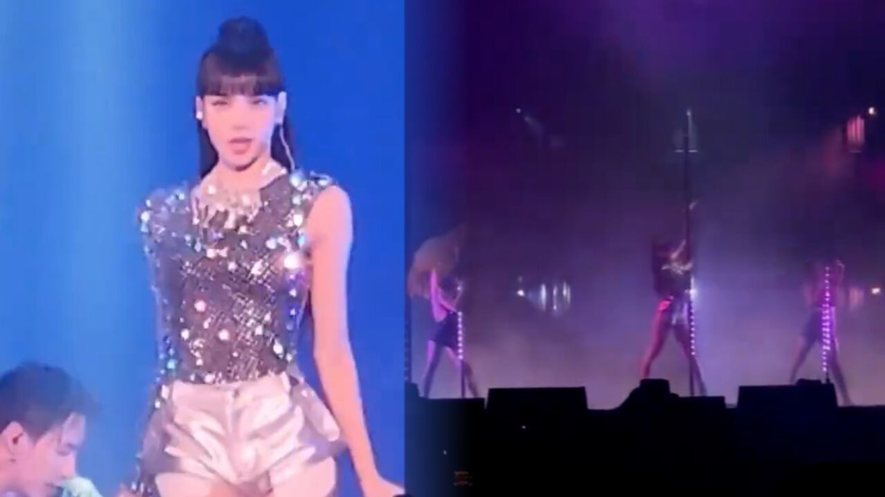 BLACKPINK演唱会超嗨！Lisa跳火辣钢管舞，飞起来旋转大长腿吸睛_腾讯视频