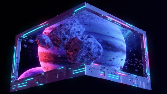 全息沉浸式展厅裸眼3d太空宇宙宇航员视频内容设计led大屏裸眼视频