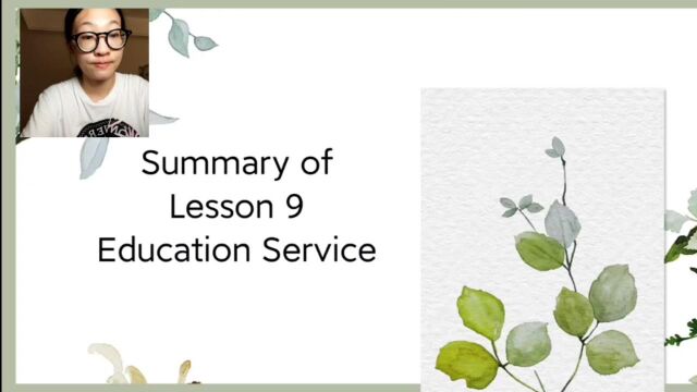 Summary of Lesson 9