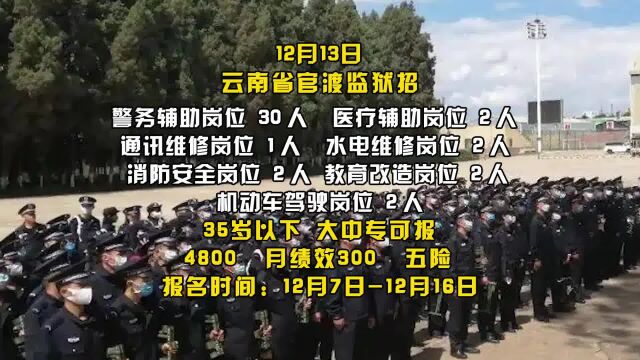 2022年云南省官渡监狱招聘41人 4800元月