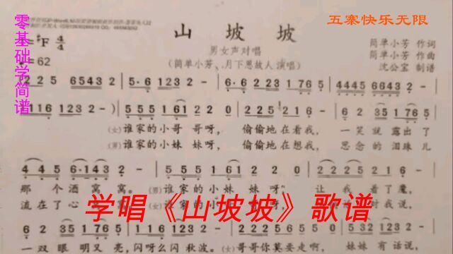 学唱《山坡坡》简谱旋律优美动听网络很火的歌曲