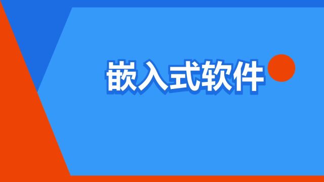 “嵌入式软件”是什么意思?