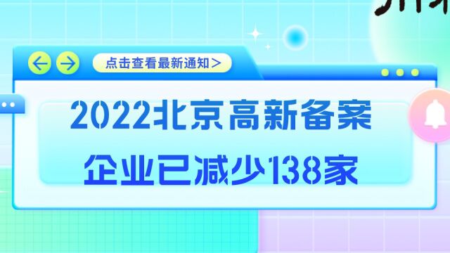 用和咨询|2022年北京高新备案企业减少