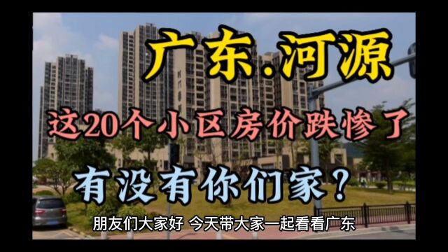 广东河源这20个小区房价跌惨了,有没有你们家?