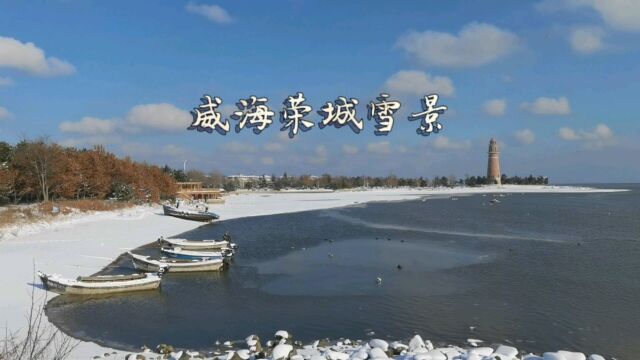 威海荣城滨海公园,一场瑞雪过后变成了童话世界,美轮美奂!