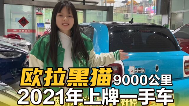 2021年才开9000公里,新能源蓝色欧拉小车,看着真可爱!