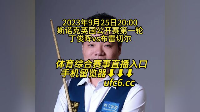 2023斯诺克英国公开赛直播:丁俊晖vs布雷切尔(高清免费直播)视频观看